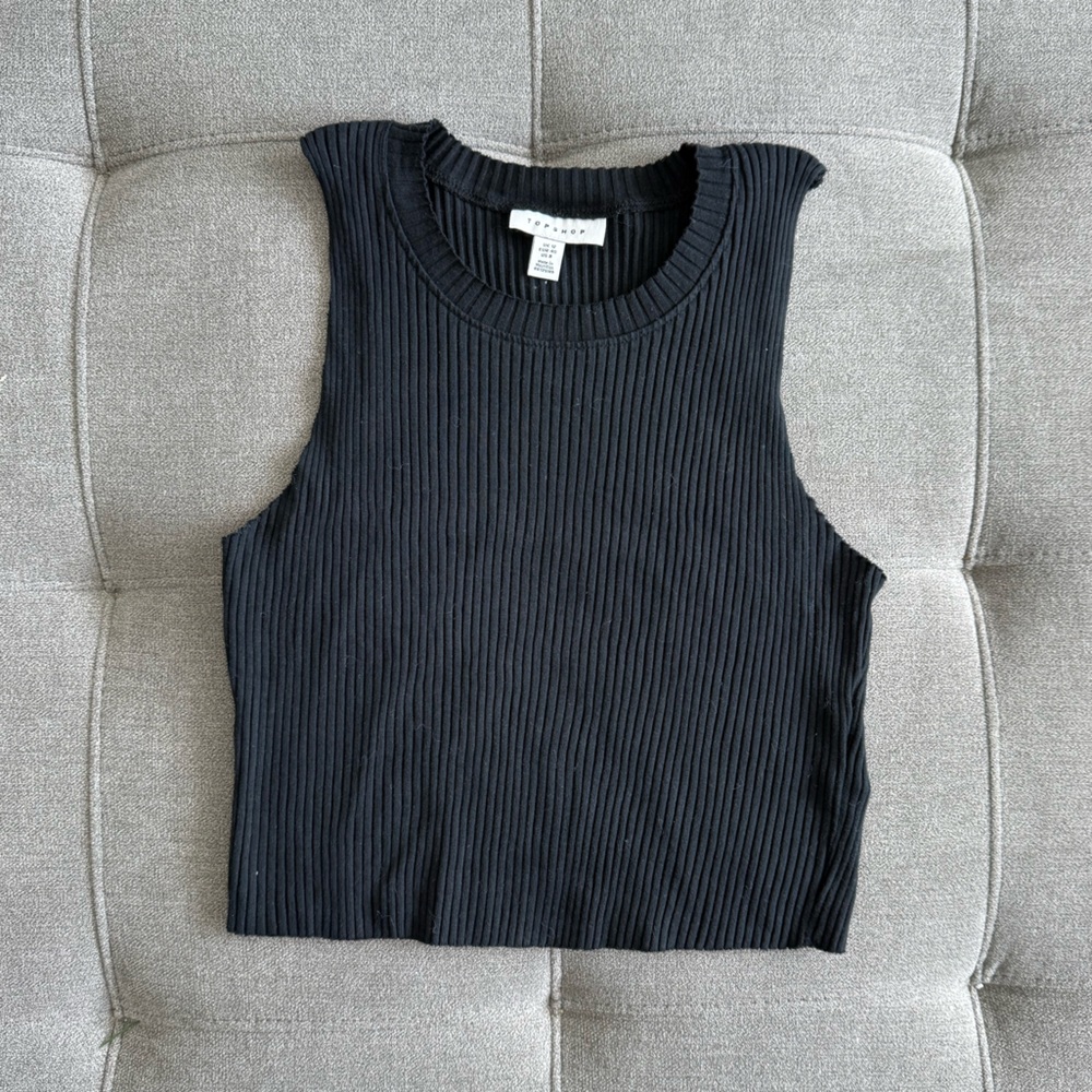 Black Ribbed Tank Top